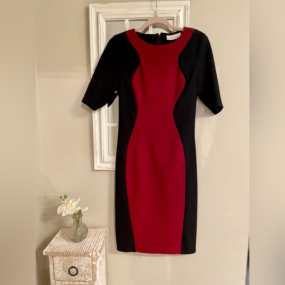 Color Block Sheath Dress - Size 6